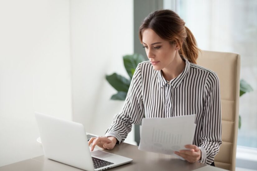 Woman Working On Her Laptop